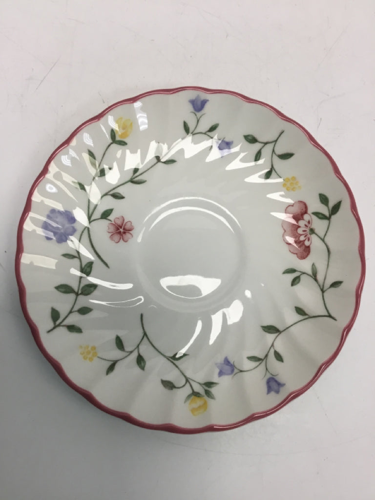 White Pink/Multi Flowers Dishes