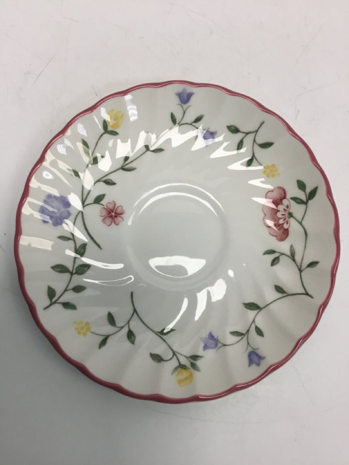 White Pink/Multi Flowers Dishes