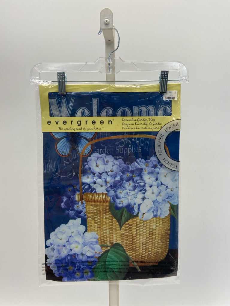 NEW Evergreen Blue Brown Flowers Decorative Flag