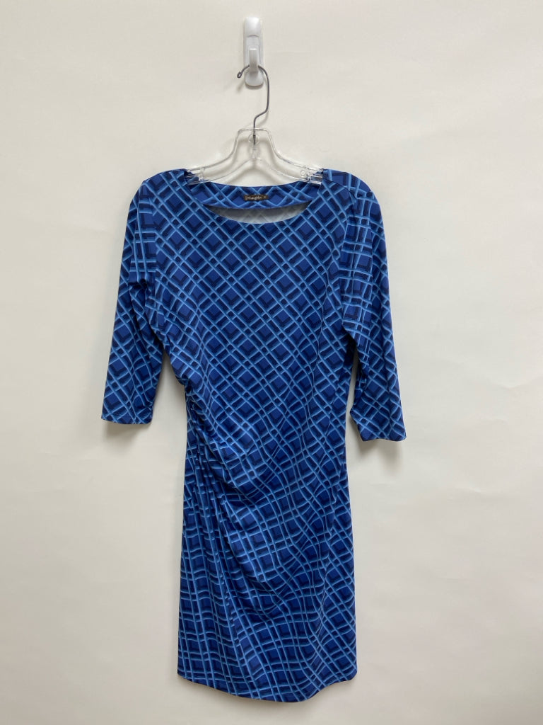 J McLaughlin Size M Blue Navy Plaid Ladies Dress