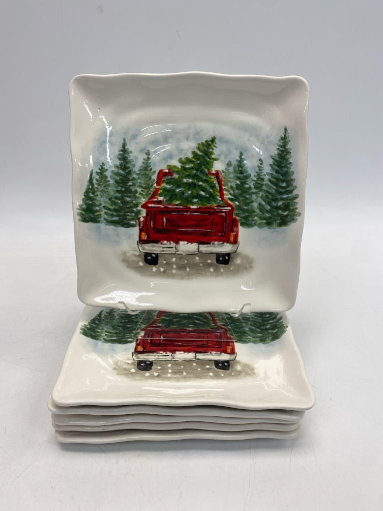 White Red/Green Truck Ceramic Christmas