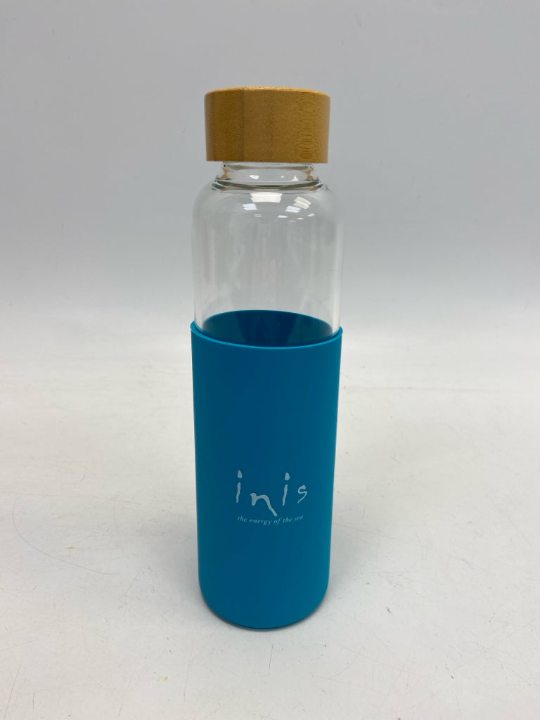 Insight Brand Turquoise Wood/Glass Bottle