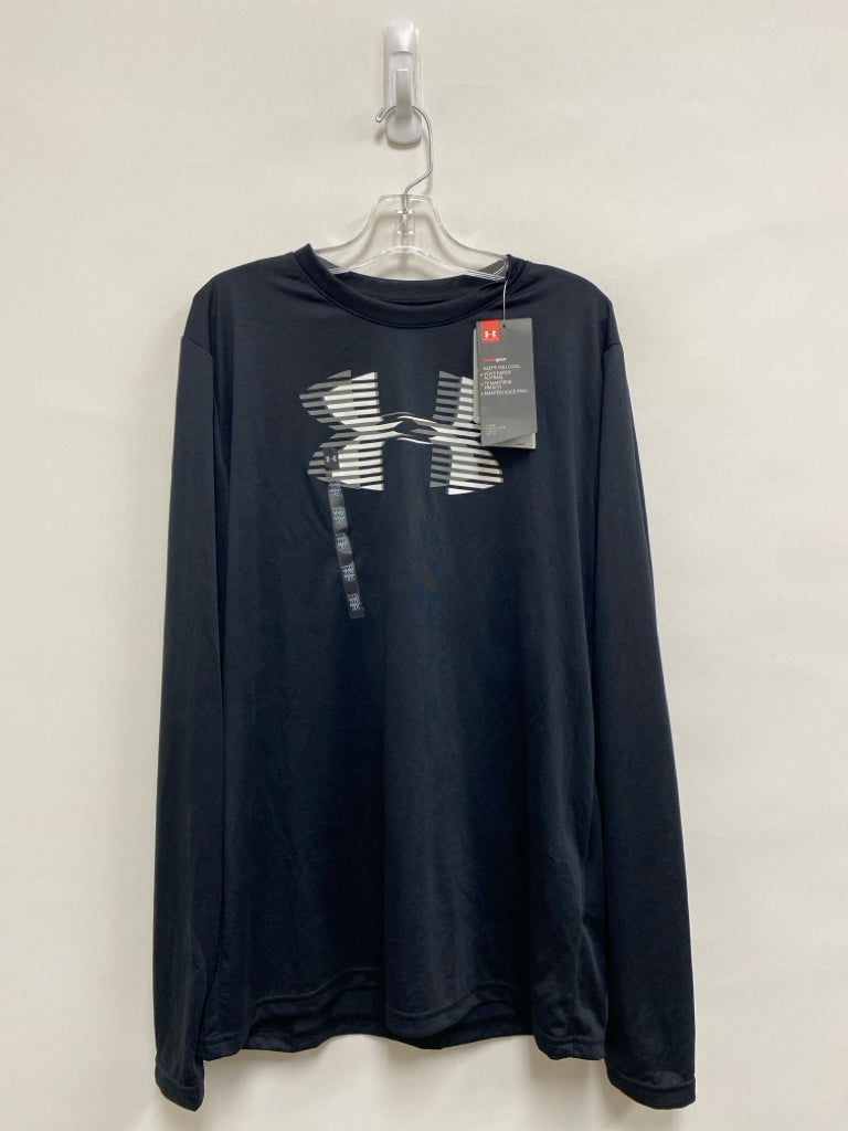 NWT Under Armour SIZE XL Black Logo Long Sleeve Boy&
