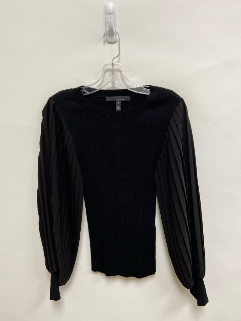 WHBM Size S Black Pleated Long Sleeve Ladies Sweater