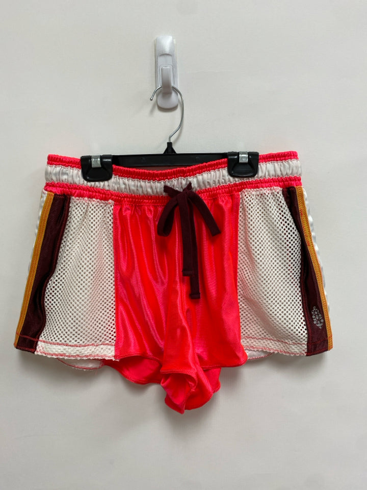 Free People Size S Neon Pink White/Multi Pull-on Ladies Shorts