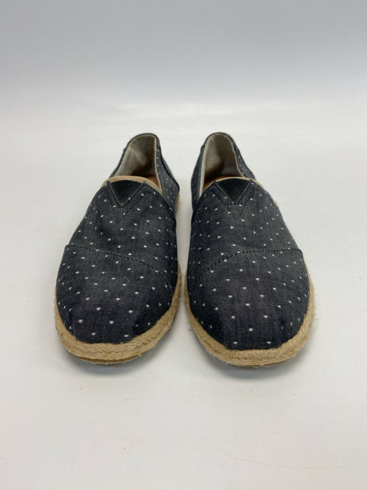 Toms  Size 10 Dark Gray White Dot(s) Flats