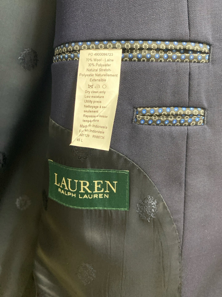 NWT Lauren Ralph Lauren Size 46L Navy Wool Blend Men&