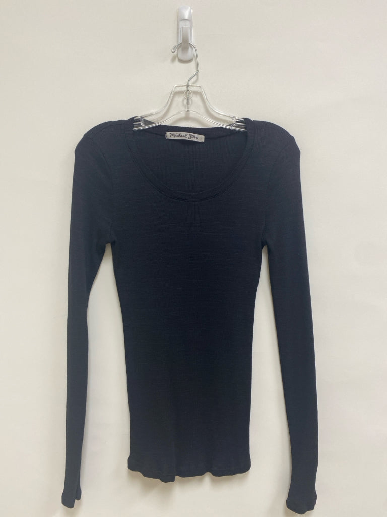 Michael Stars Size M Black Ribbed Ladies Top
