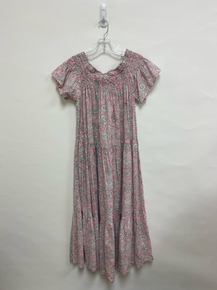 Size S Pink White/Black Floral Maxi Ladies Dress
