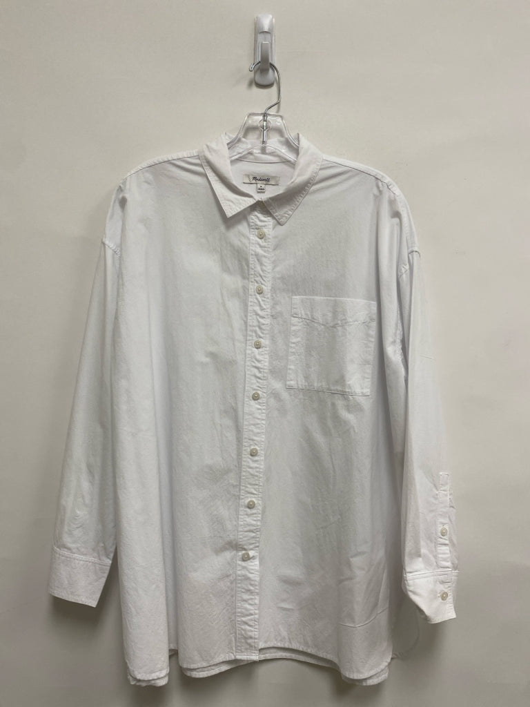 Madewell Size M White Buttons Long Sleeve Ladies Top