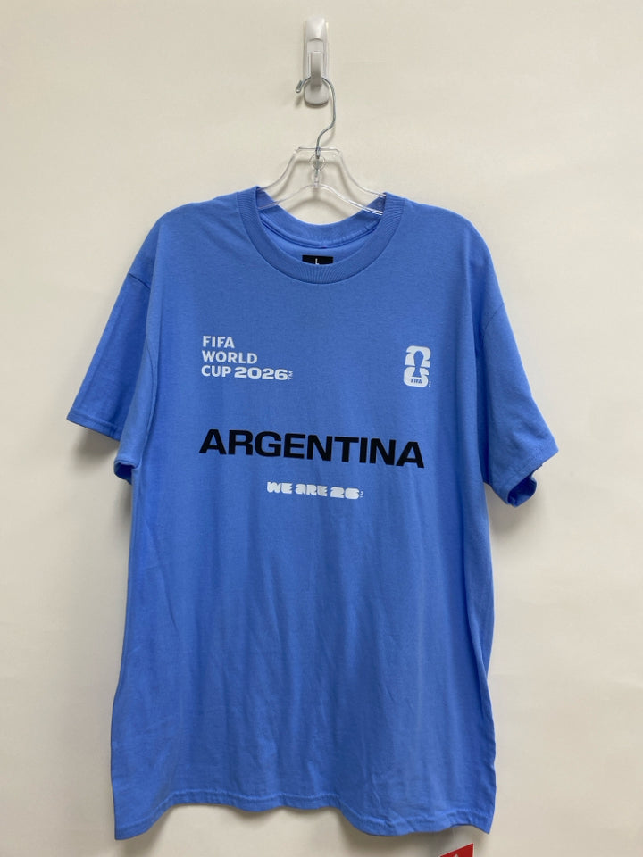 NWT Size L Powder Blue White/Black Soccer Men&