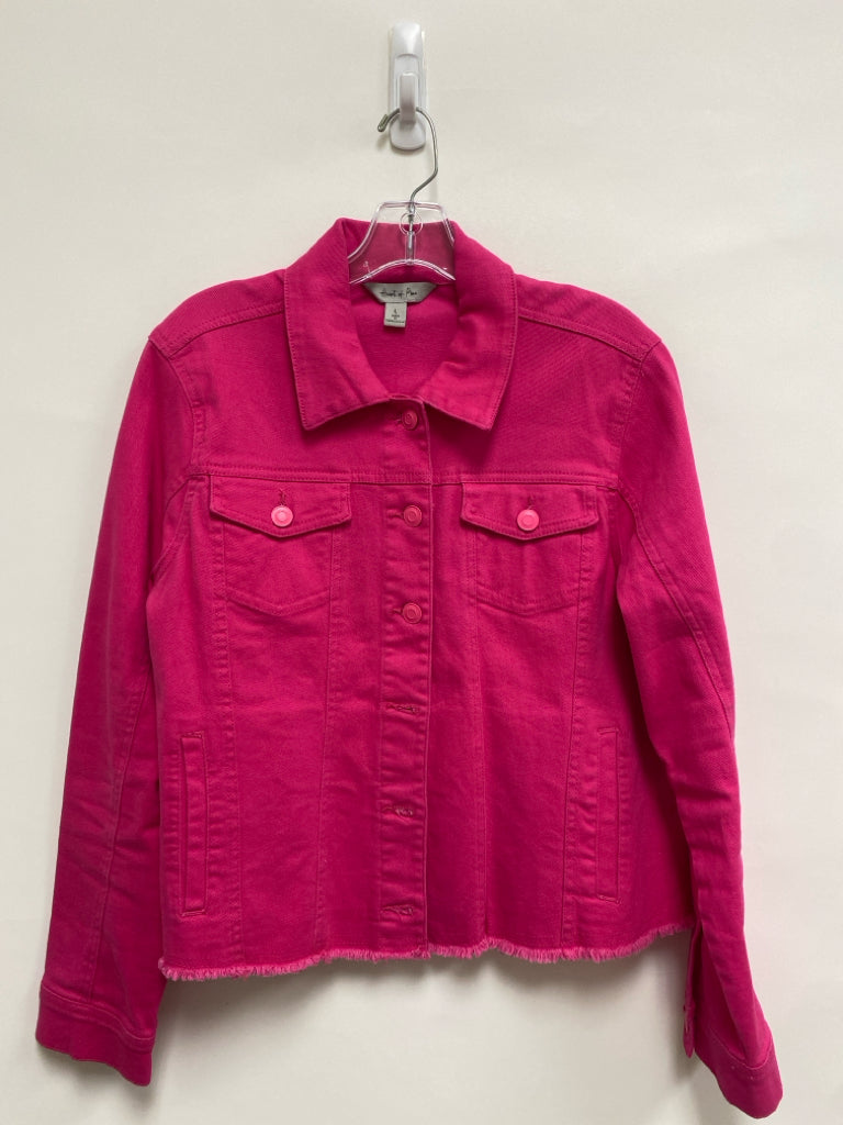 Size L Hot Pink Button Up Denim Ladies Jacket