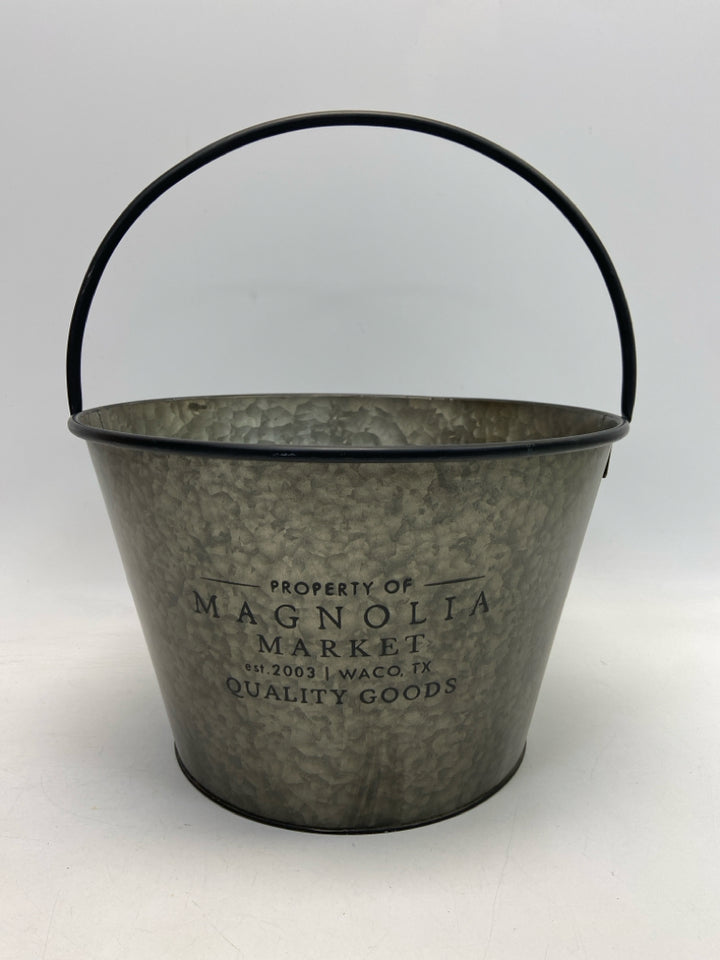 Silver Galvanized Metal Bucket