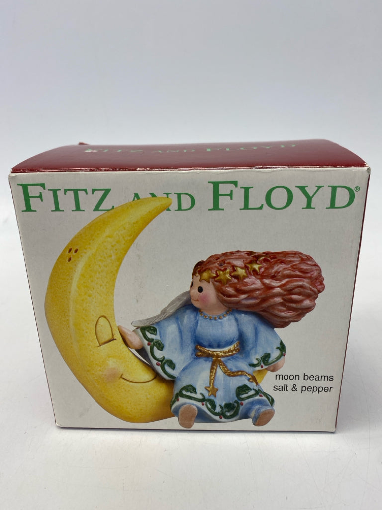 Fitz/Floyd Blue Yellow Angel Salt/Pepper