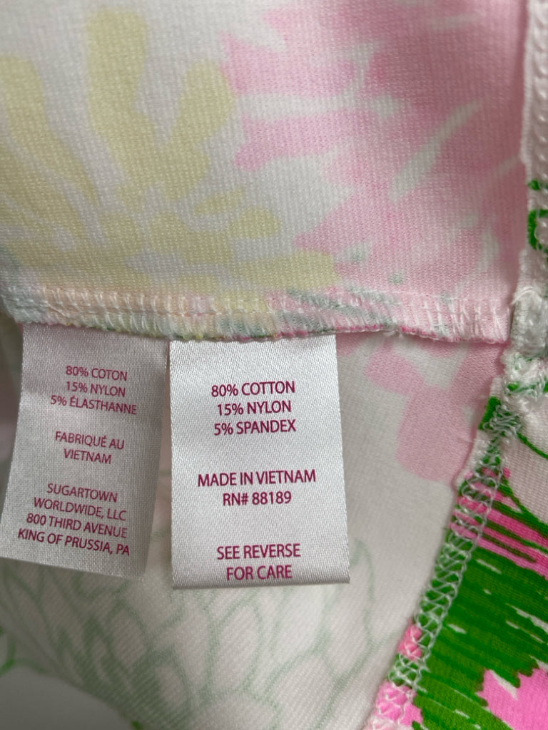 NWT LILLY PULITZER Size M Pink Green/White Flowers Ladies Dress