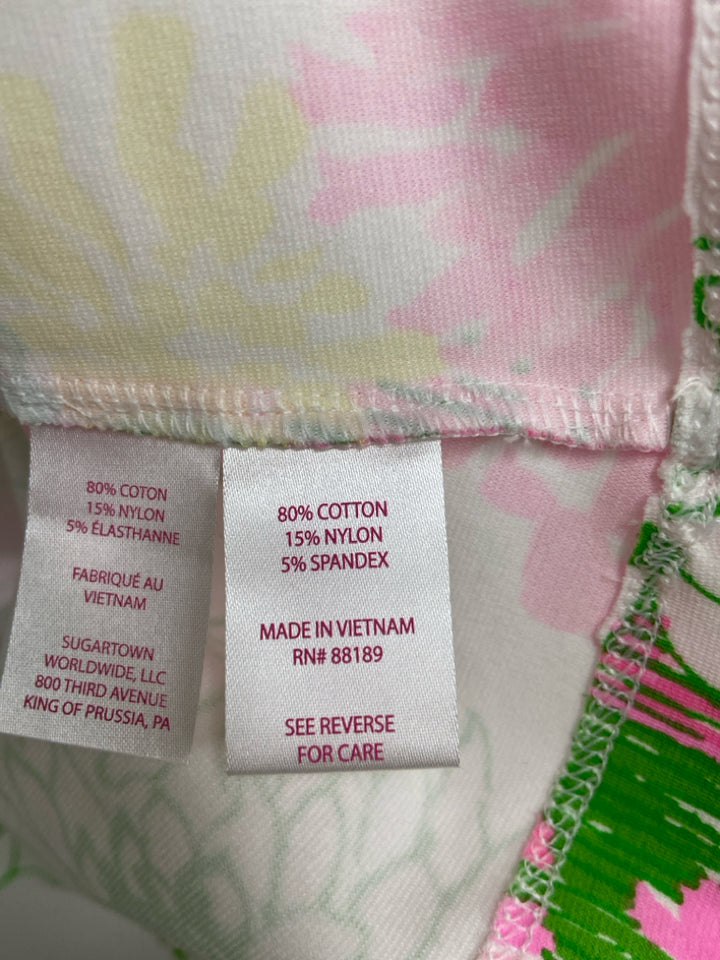 NWT LILLY PULITZER Size M Pink Green/White Flowers Ladies Dress