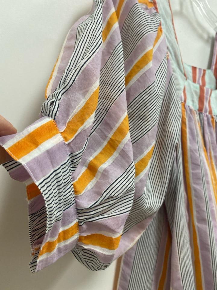 Size XS Lavender White/Orange Striped Ladies Top
