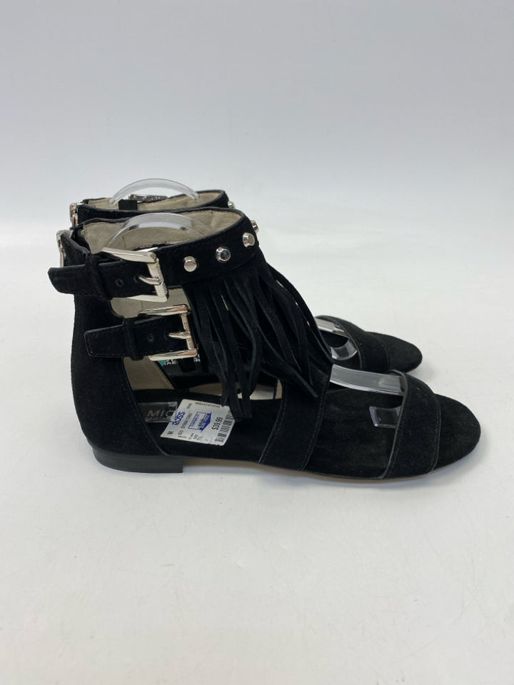 Michael Kors  Size 7.5 Black Studded Fringe Sandals