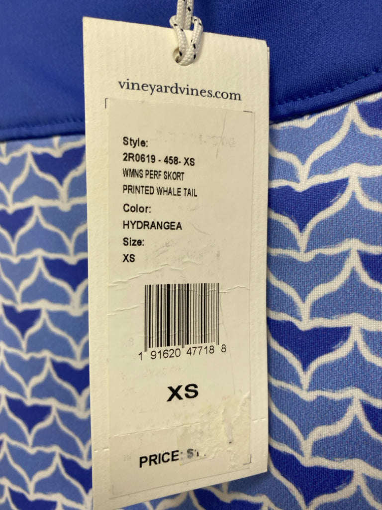 NWT Vineyard Vines Size XS Blue White Print Athletic Skort