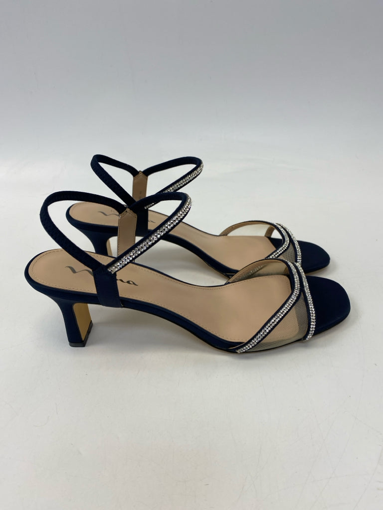 NWOT Nina  Size 10 Navy White Rhinestone(s) Sandals