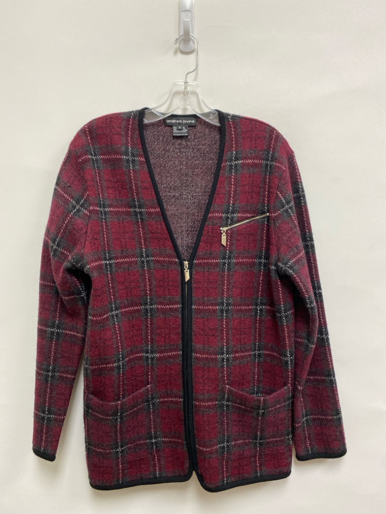 Size S Red Black/White Plaid Wool Ladies Jacket
