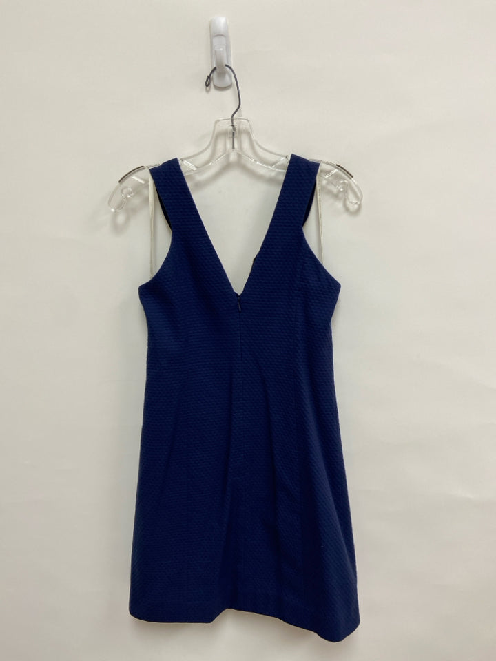 LILLY PULITZER Size 00 Navy Gold Lace Sleeveless Ladies Dress