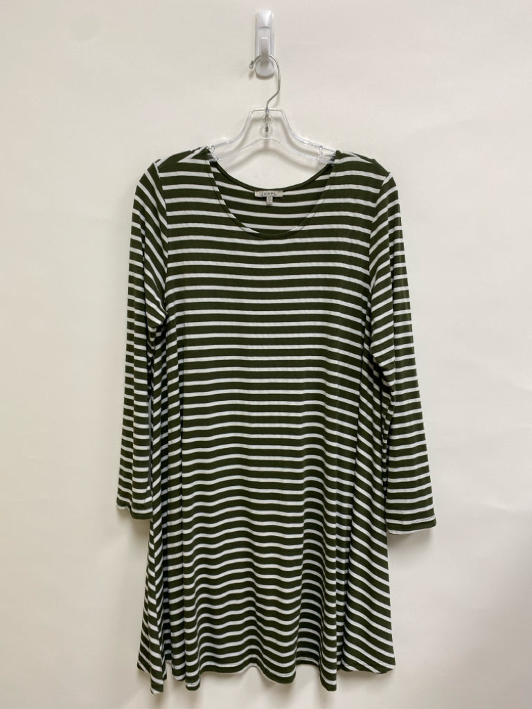 Jodifl Size M Dark Olive White Stripes Ladies Dress