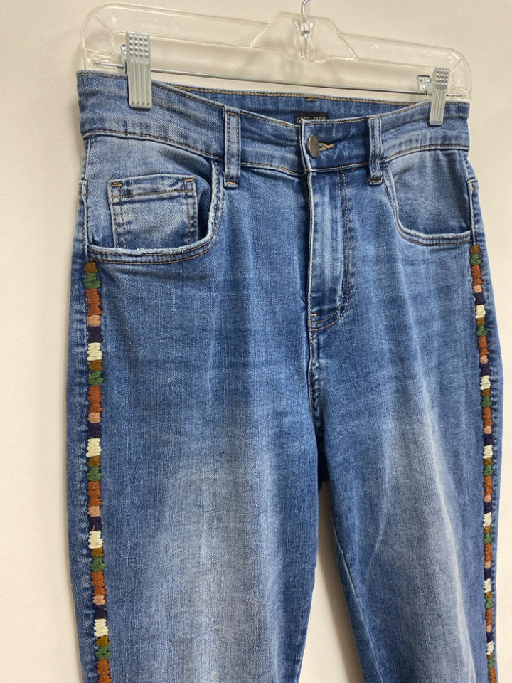 coco+carmen Size M Blue Stitching Cropped Ladies Jeans