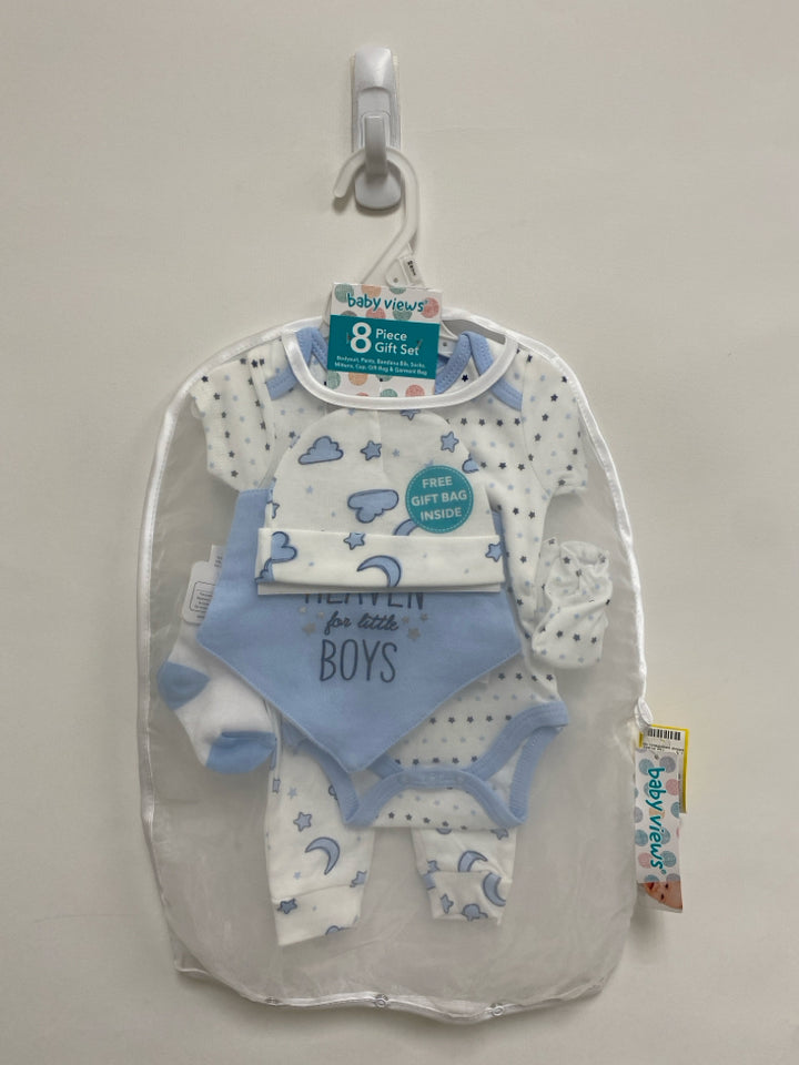NWT SIZE 0-3M White Powder Blue Stars Boy&