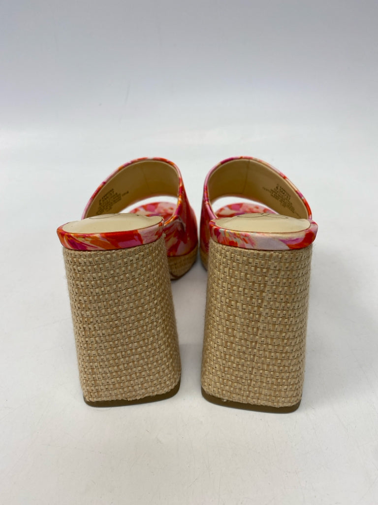 Jessica Simpson  Size 6.5 Pink Orange Flower(s) Sandals