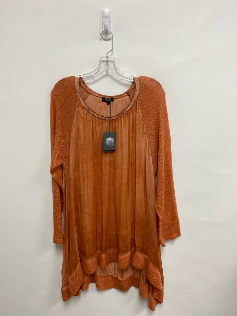 NWT M BRAND Size XL Orange Silk Blend Ladies Sweater