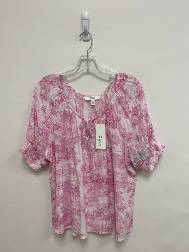 NWT Size XL White Pink Tropical Ladies Top