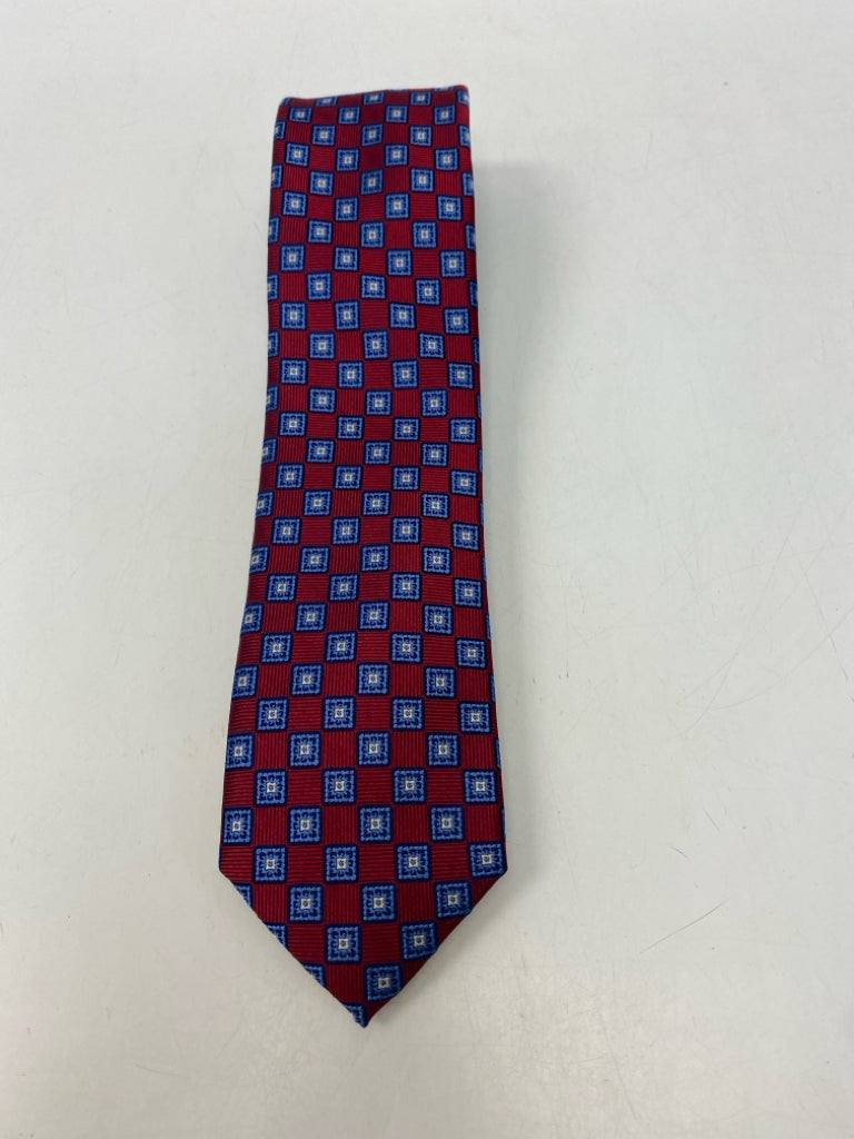 Jos. A Bank Burgundy Blue Squares Men&