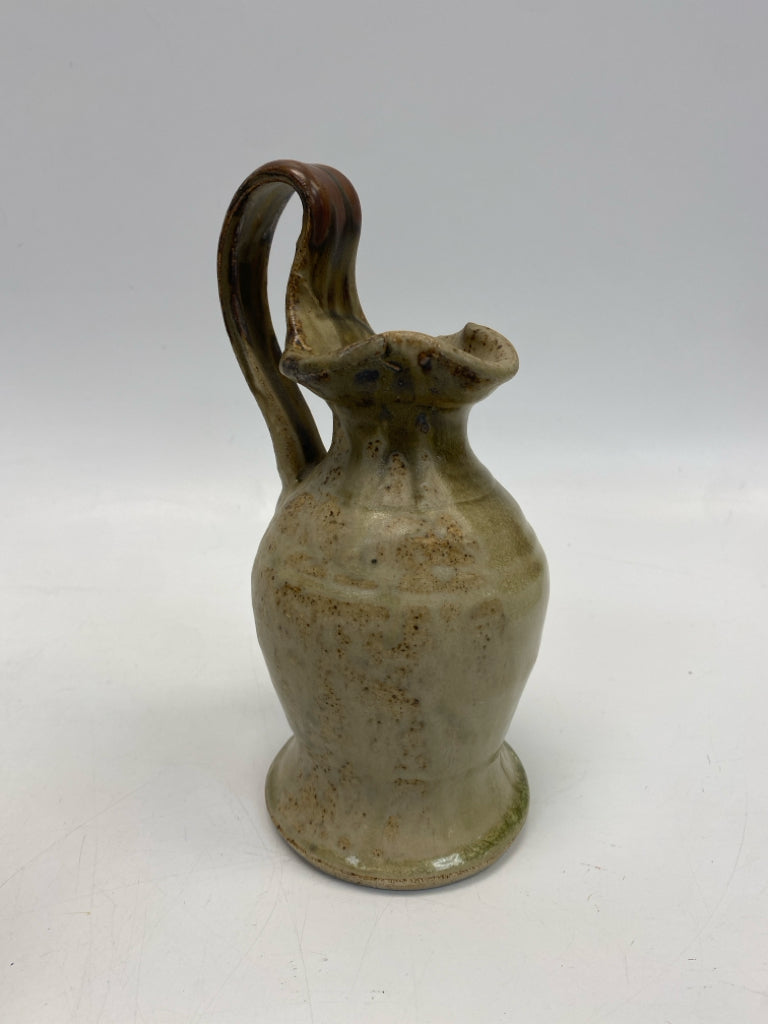 Tan Brown/Green Drip glaze Pottery