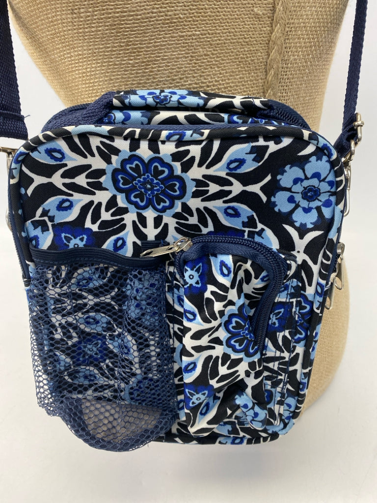 Navy White Print Crossbody