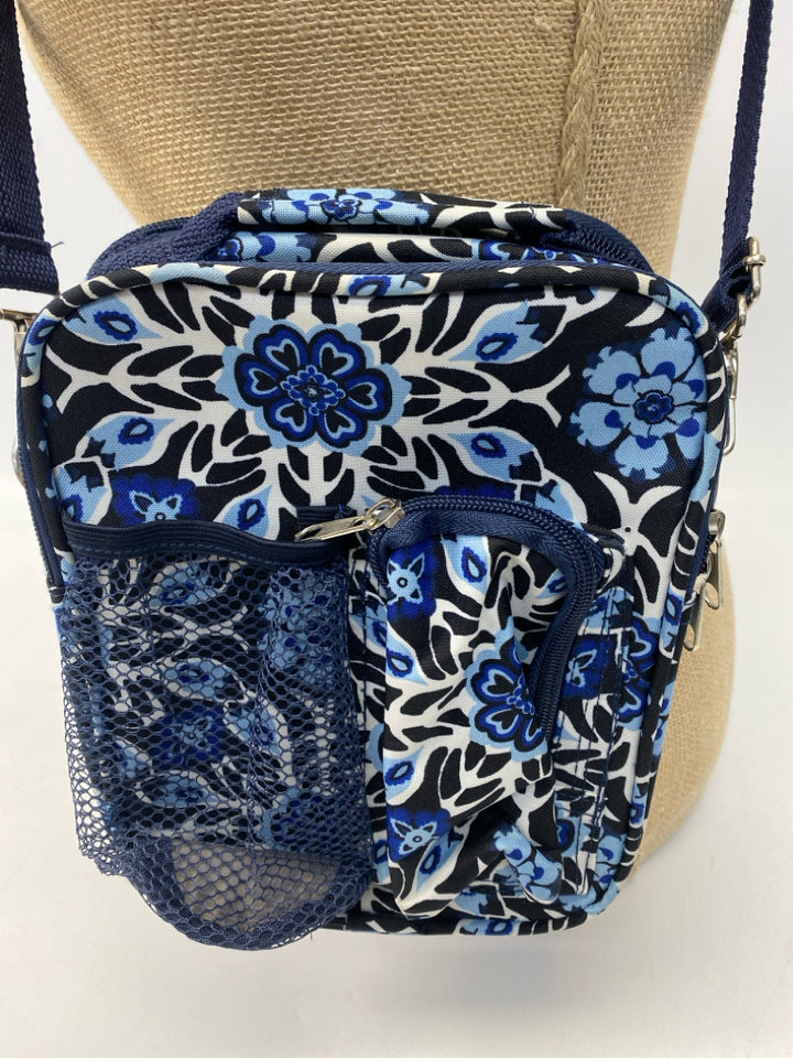 Navy White Print Crossbody