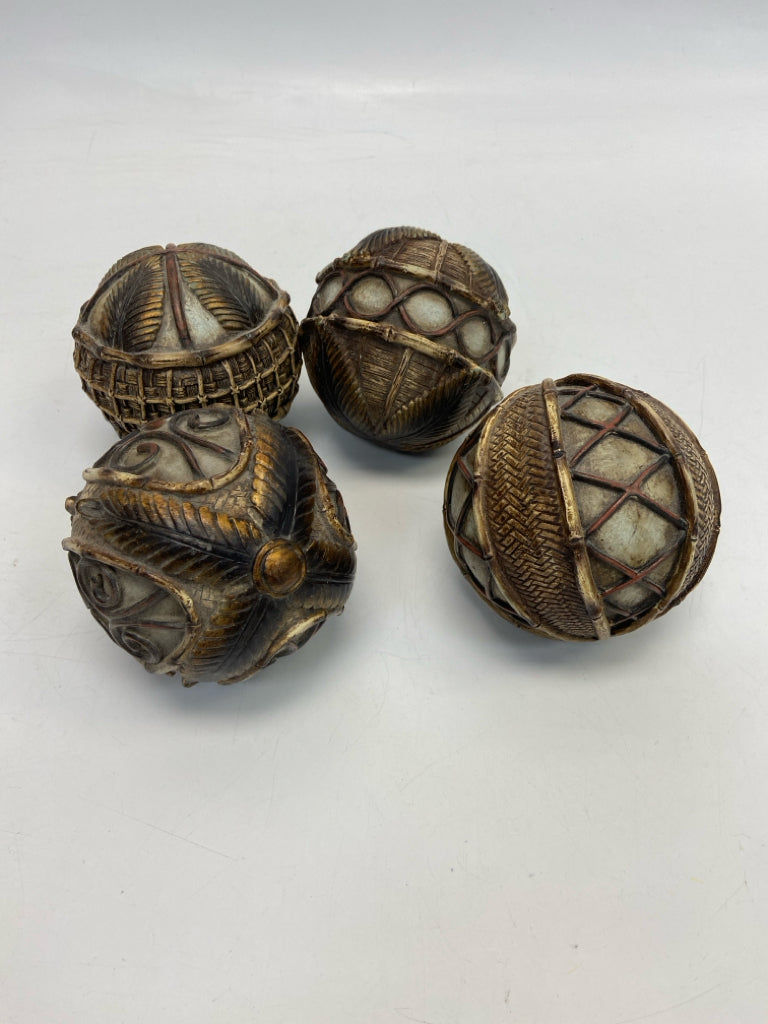Bronze Gold/Cream Leaves Basketweave Misc. Home Item