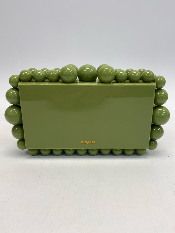 cult gaia Green Beaded Acrylic Handbag
