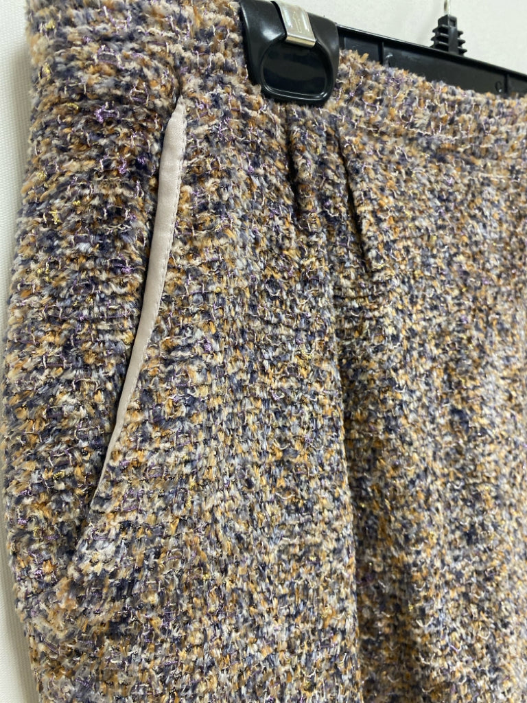 ST. JOHN Size 6 Champagne Navy/Tan Tweed Ladies Skirt