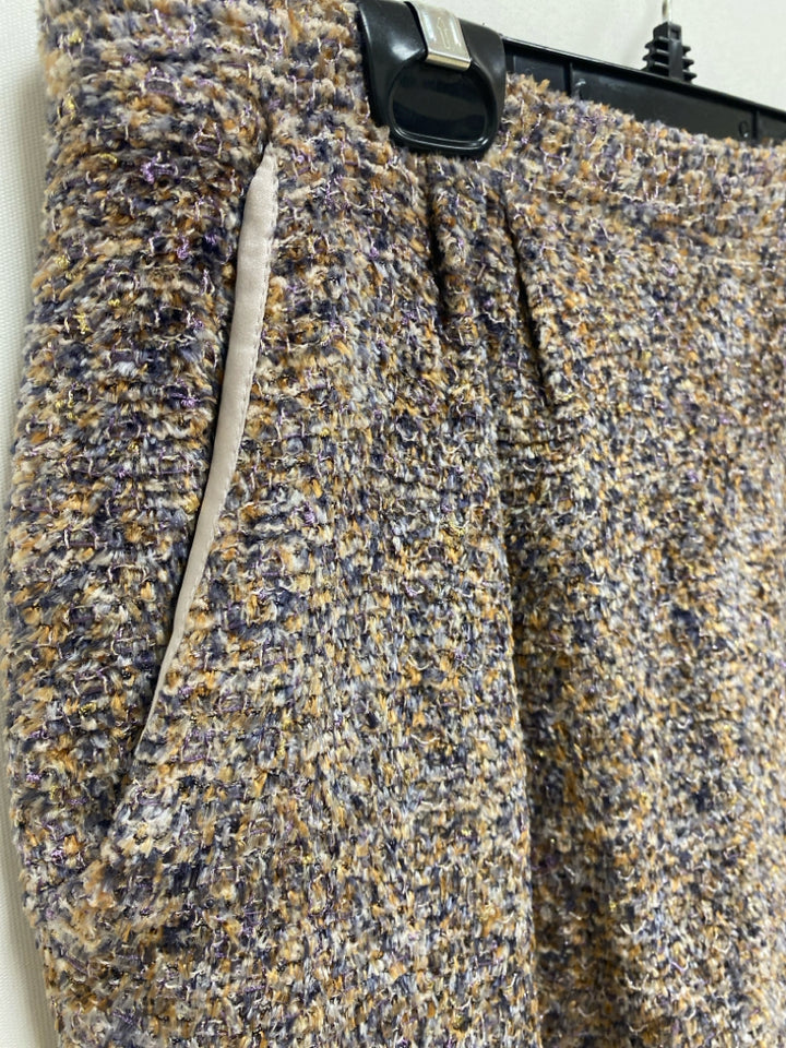 ST. JOHN Size 6 Champagne Navy/Tan Tweed Ladies Skirt