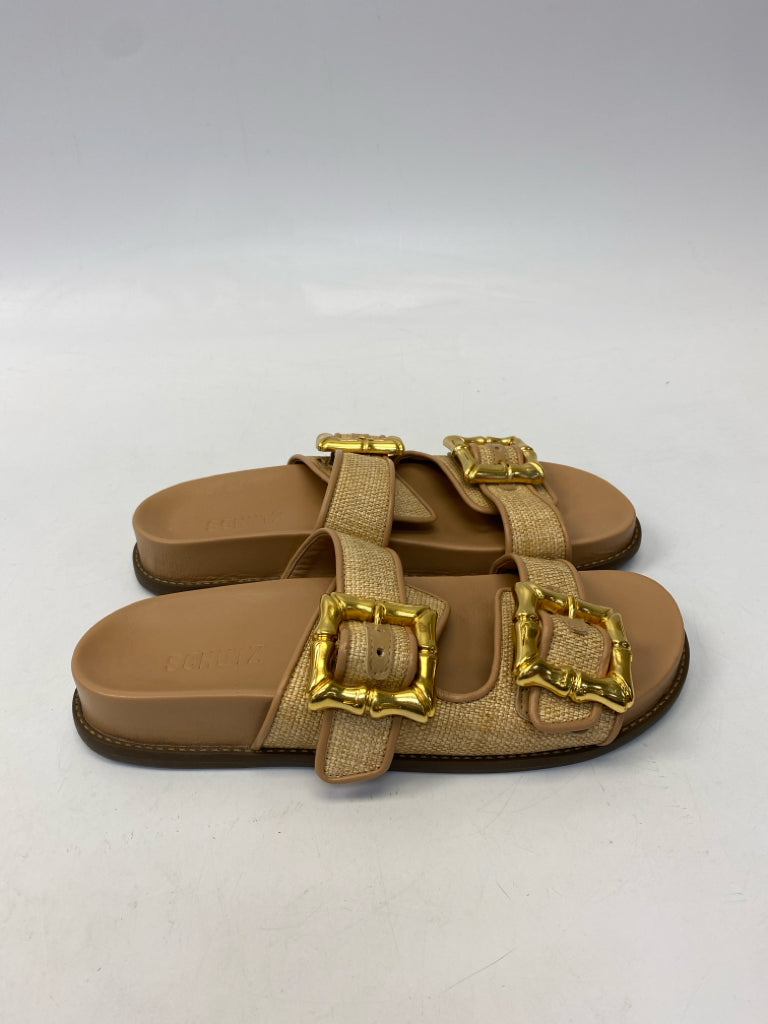 Size 8.5 Natural Gold Buckle(s) Sandals