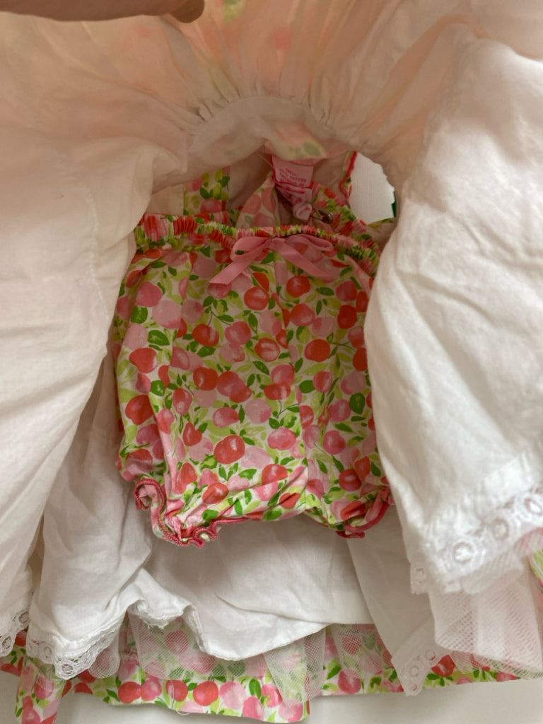 SIZE 6M White Pink/Green Apple Sleeveless Girl&