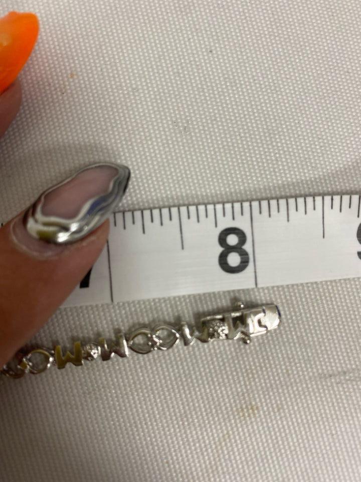 Silver Clear Words Bracelet
