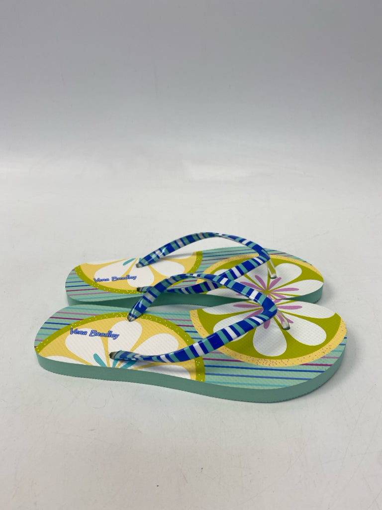 NWOT Vera Bradley  Size 7/8 Blue Aqua/White Stripe(s) Sandals
