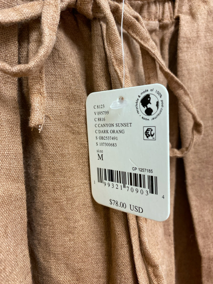 NWT Free People Size M Brown Linen Blend Ladies Pants