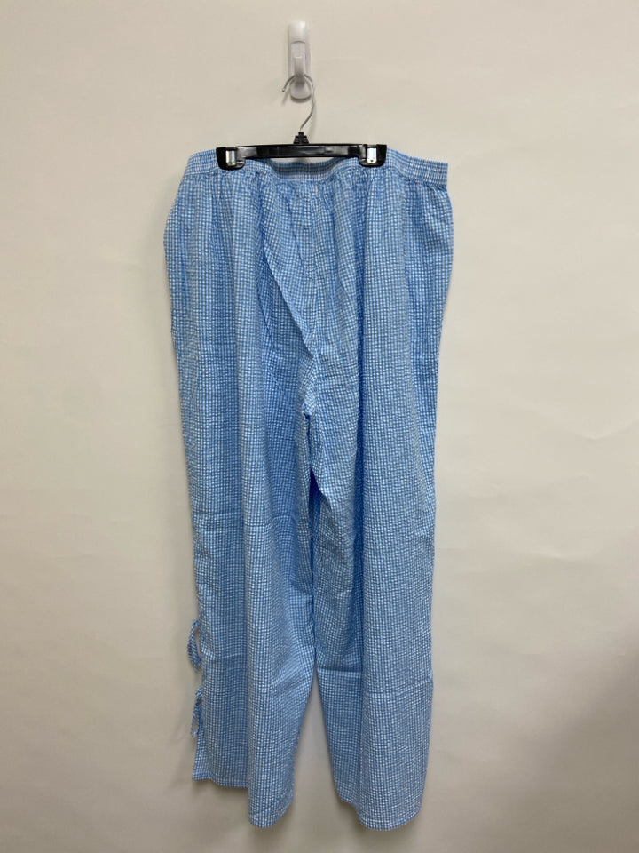 NWT Aerie Size XL White/Blue Checkered Seersucker Ladies Pajama Pant