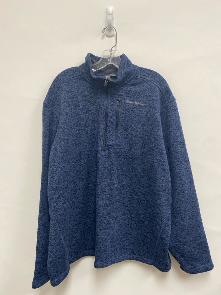 Eddie Bauer Size XL Navy/Blue Mottled Quarter Zip Knit Men&