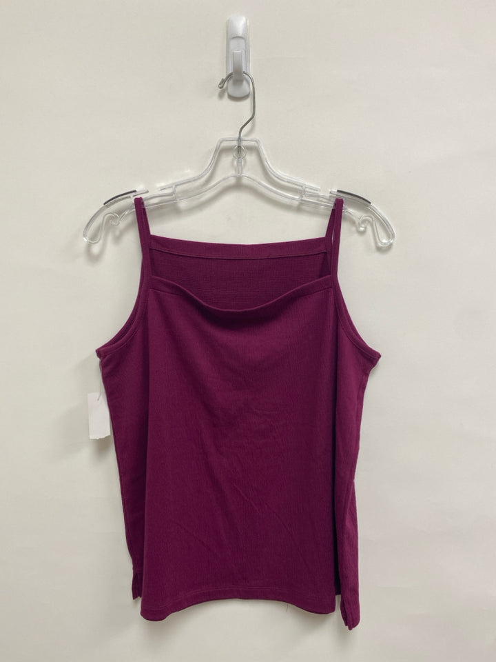 NWT LOFT Size L Cranberry Texture Tank Ladies Top
