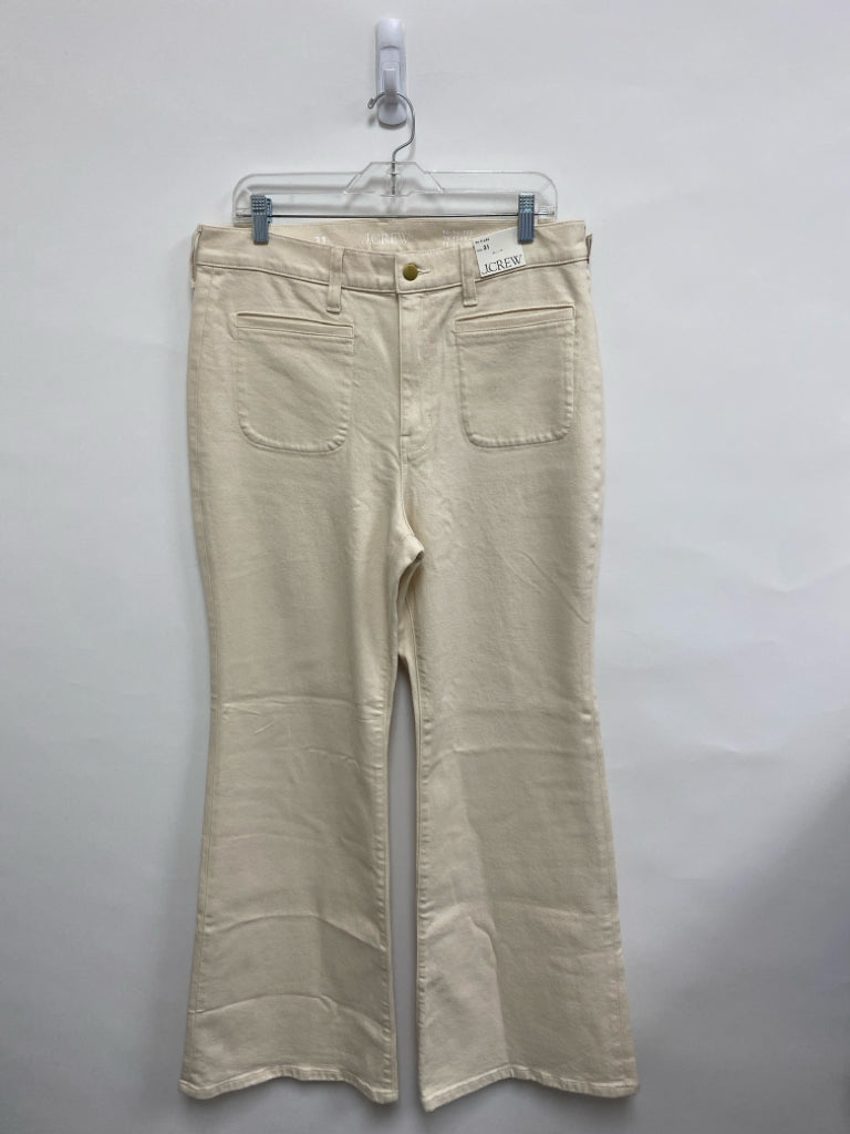 NWT J Crew Size 31 Cream Denim Flared Ladies Jeans