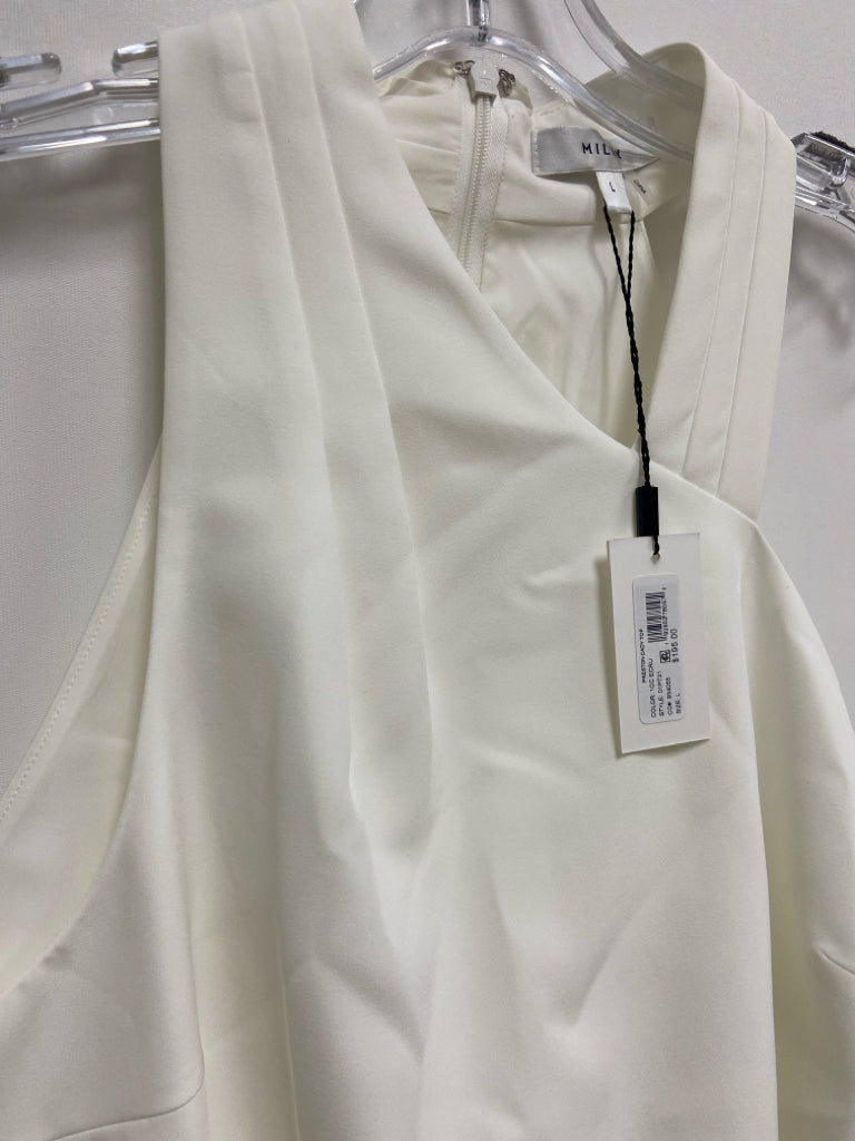 NWT MILLY Size L White Sleeveless Ladies Top